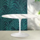 Saarinen Tulip Oval Coffee Table H 41 cm in Glossy Statuario Florim Ceramic - Scarlet Viadurini