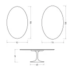 Saarinen Tulip Oval Coffee Table H 41 cm in Florim Statuario Matte Ceramic - Scarlet Viadurini