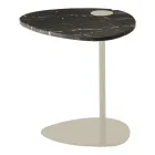 Coffee Table for Lounge in Metal and Marquinia Marble, Luxury Design - Yassine Viadurini