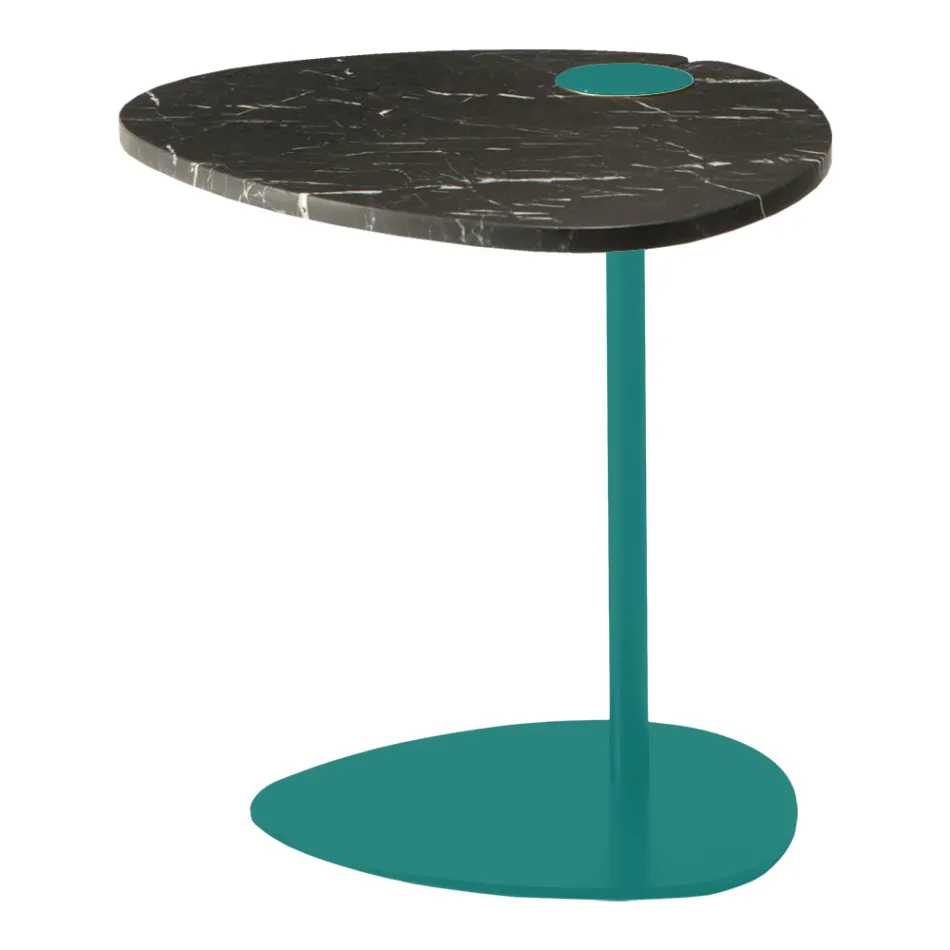 Coffee Table for Lounge in Metal and Marquinia Marble, Luxury Design - Yassine Viadurini