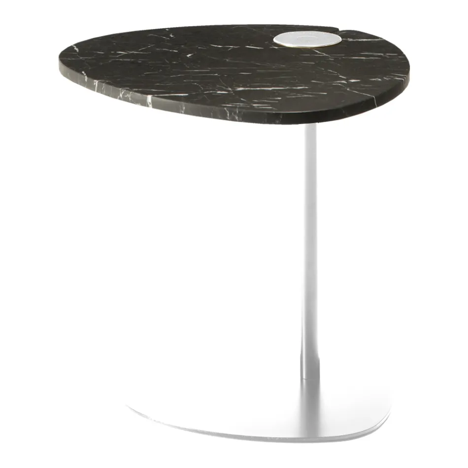 Coffee Table for Lounge in Metal and Marquinia Marble, Luxury Design - Yassine Viadurini