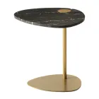 Coffee Table for Lounge in Metal and Marquinia Marble, Luxury Design - Yassine Viadurini