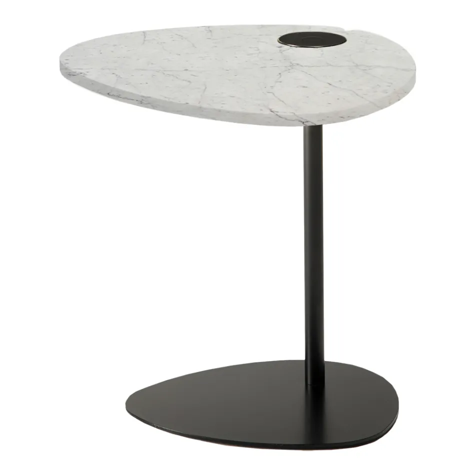 Coffee Table for Lounge in Metal and Marquinia Marble, Luxury Design - Yassine Viadurini