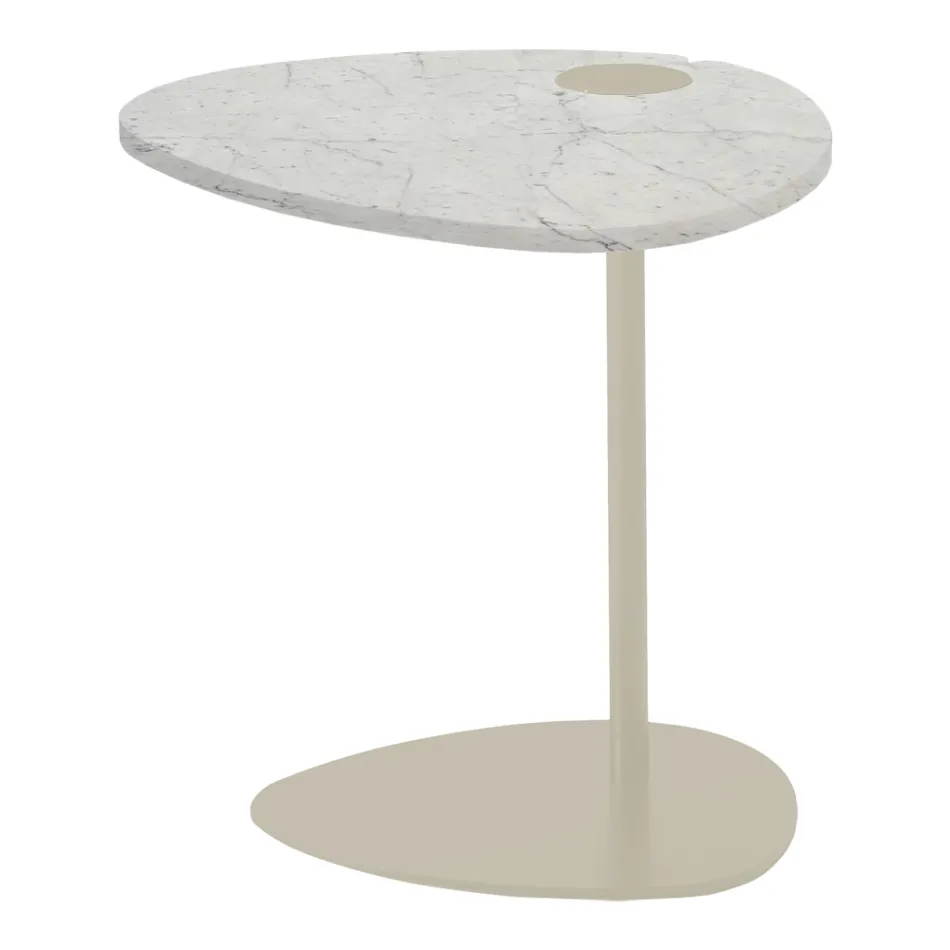 Coffee Table for Lounge in Metal and Marquinia Marble, Luxury Design - Yassine Viadurini