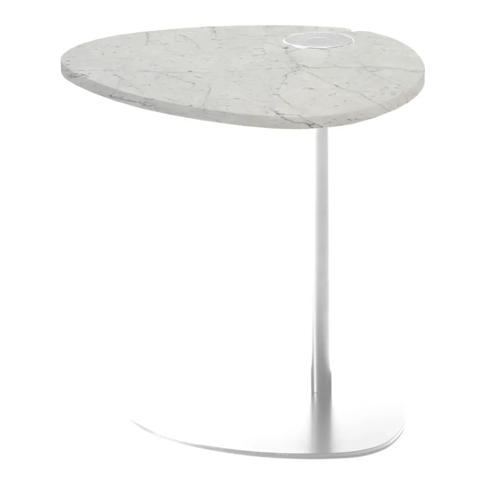 Coffee Table for Lounge in Metal and Marquinia Marble, Luxury Design - Yassine Viadurini