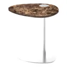 Coffee Table for Lounge in Metal and Marquinia Marble, Luxury Design - Yassine Viadurini