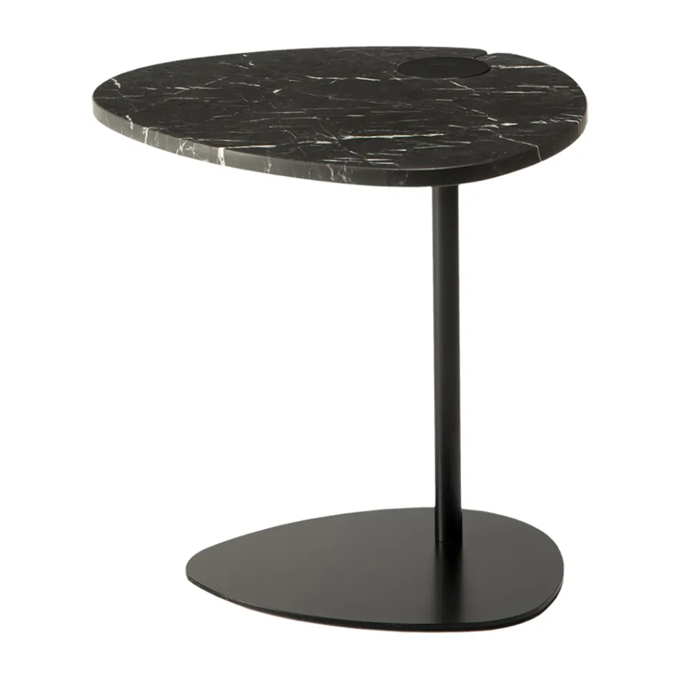 Coffee Table for Lounge in Metal and Marquinia Marble, Luxury Design - Yassine Viadurini