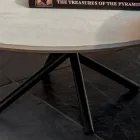 Round Coffee Table for Lounge Metal and Ceramic Base Oapca - Shanghai Viadurini