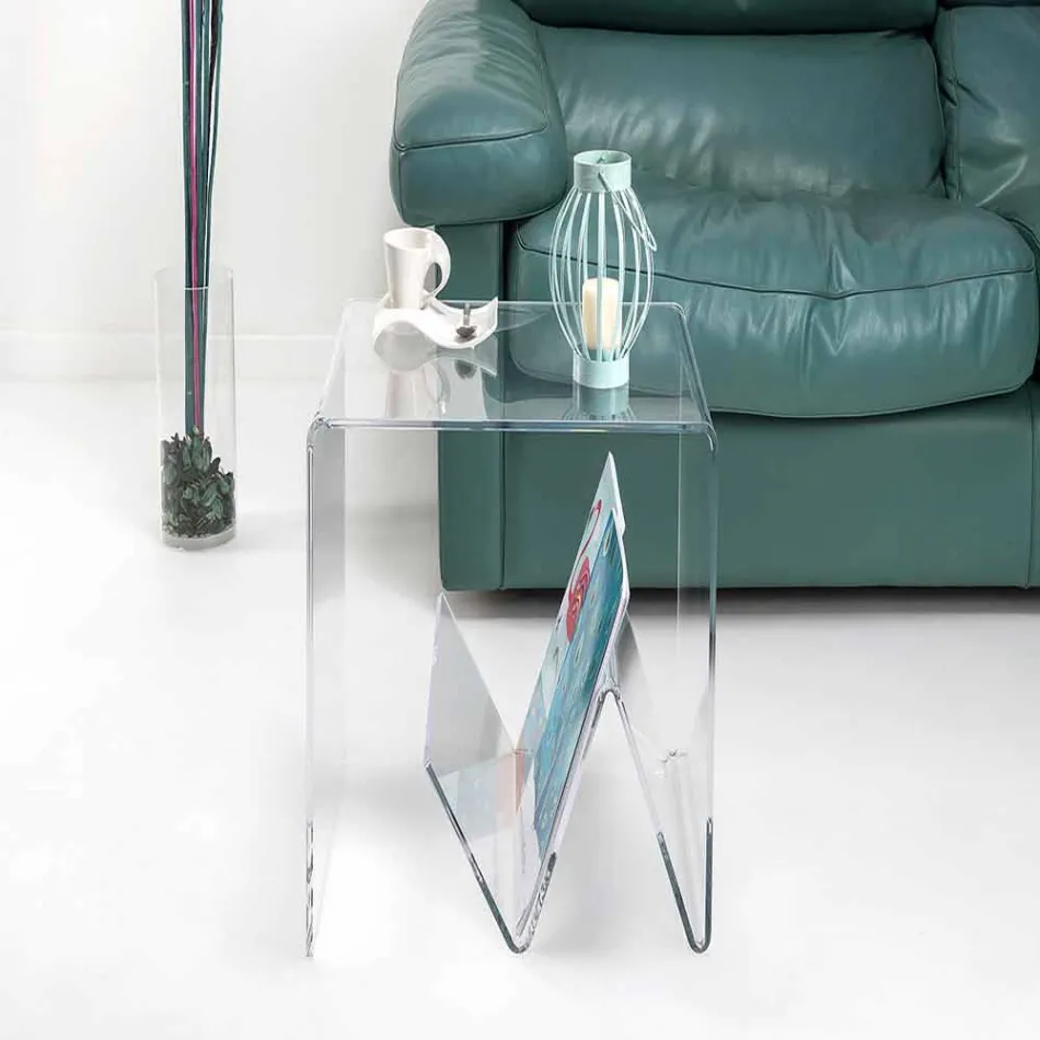 Modern design coffee table / magazine rack, in Cavour plexiglass Viadurini
