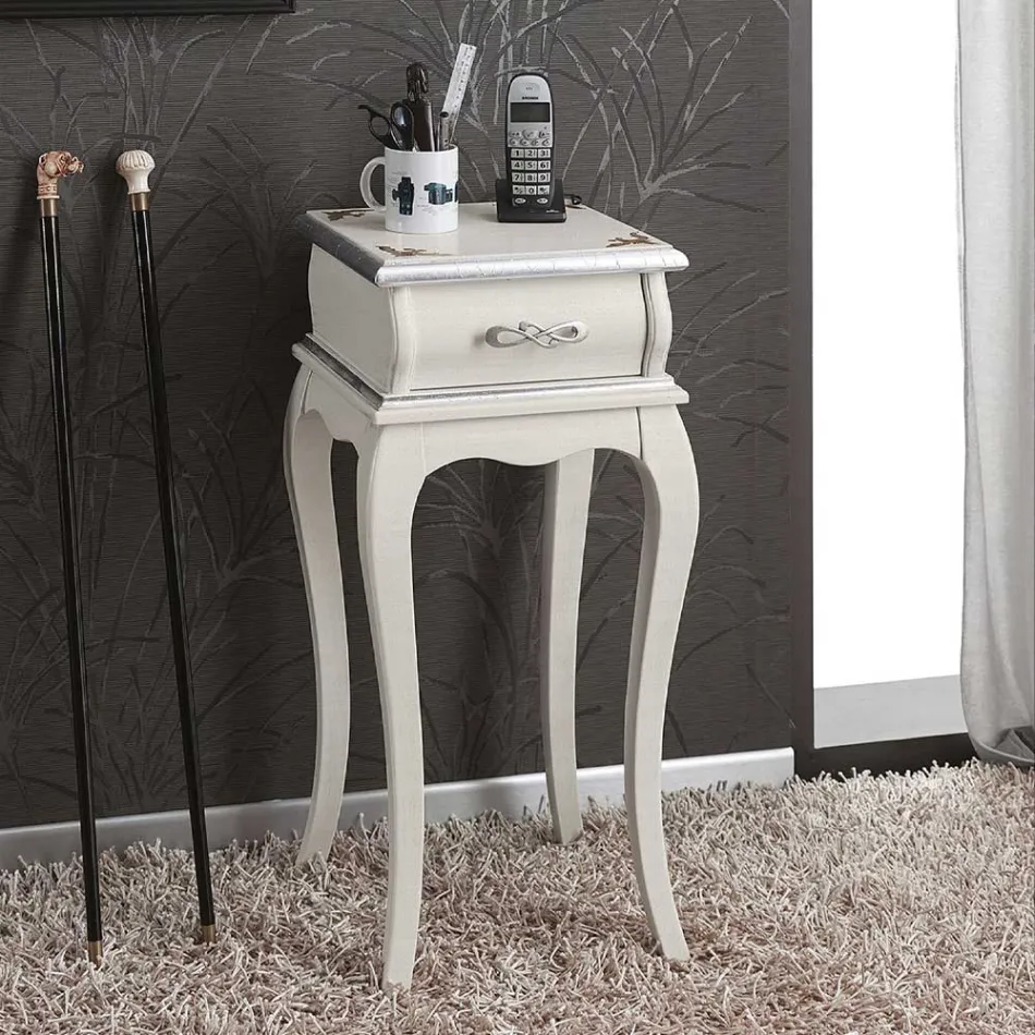 Classic Style Telephone Stand in Wood Made in Italy - Hastings Viadurini