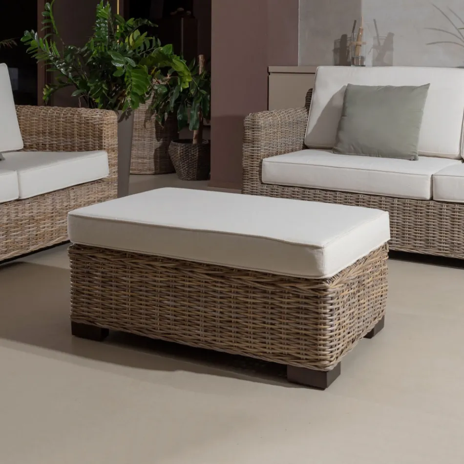 Garden Coffee Table-Pouf in Grey Kubù with Cushion - Cerys Viadurini