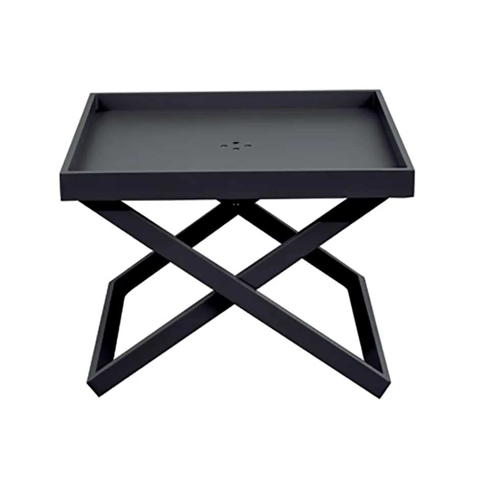 Square Aluminium Outdoor Coffee Table with Removable Tray - Vander Viadurini