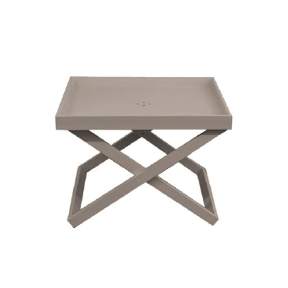 Square Aluminium Outdoor Coffee Table with Removable Tray - Vander Viadurini