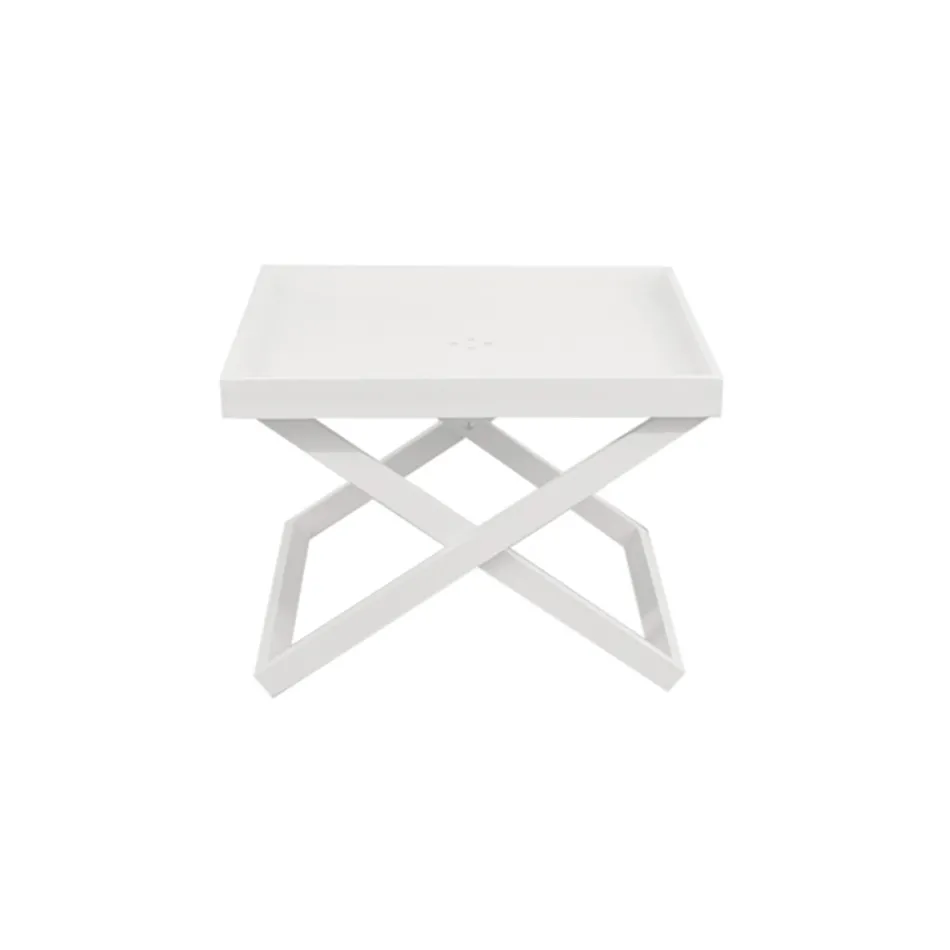 Square Aluminium Outdoor Coffee Table with Removable Tray - Vander Viadurini