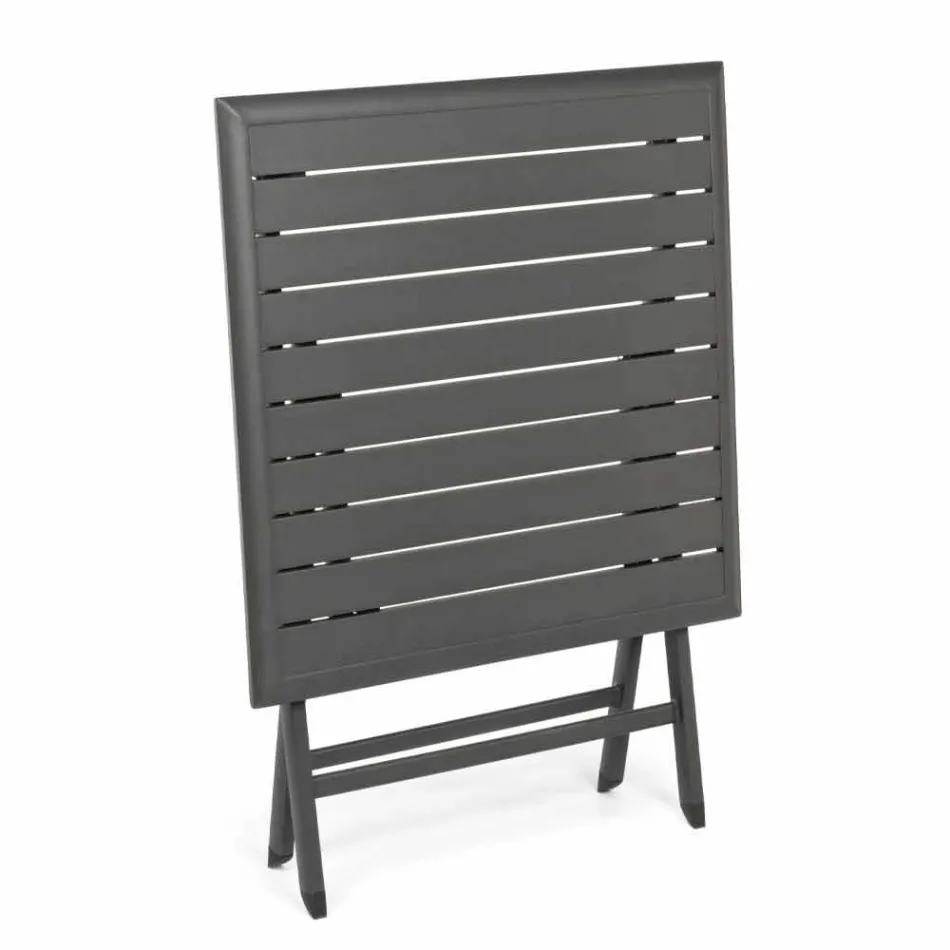 Square Folding Outdoor Coffee Table in Painted Aluminium - Hunt Viadurini