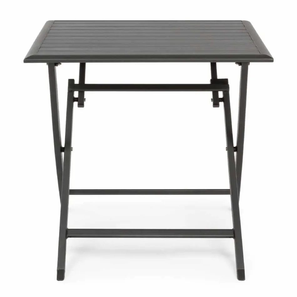 Square Folding Outdoor Coffee Table in Painted Aluminium - Hunt Viadurini