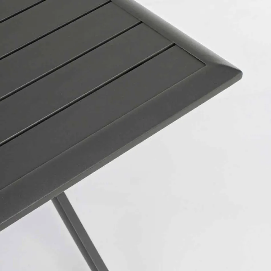 Square Folding Outdoor Coffee Table in Painted Aluminium - Hunt Viadurini
