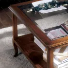 Square Lounge Coffee Table with Glass Top Made in Italy - Tepeyoti Viadurini