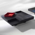 Squared coffee table with tray inserts Iris, modern design
