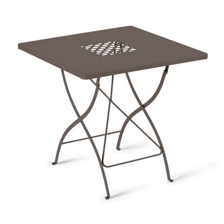 Square Folding Outdoor Table in Galvanized Steel Made in Italy - Selvaggia Viadurini