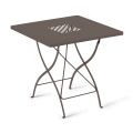 Square Folding Outdoor Table in Galvanized Steel Made in Italy - Selvaggia