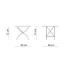 Square Folding Outdoor Table in Galvanized Steel Made in Italy - Selvaggia Viadurini