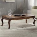 Rectangular Lounge Coffee Table in Patinated Walnut Wood Made in Italy - Afrodite