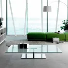 Rectangular Coffee Table for the Lounge in Extra-clear or Smoked Glass - Giovannino Viadurini
