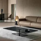 Rectangular Coffee Table for the Lounge in Extra-clear or Smoked Glass - Giovannino Viadurini
