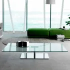 Rectangular Coffee Table for the Lounge in Extra-clear or Smoked Glass - Giovannino Viadurini