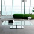 Rectangular Coffee Table for the Lounge in Extra-clear or Smoked Glass - Giovannino