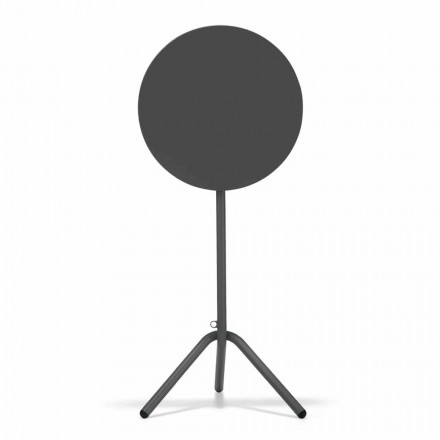 Round High Outdoor Table in Metal and Sheet Made in Italy - Baldric Viadurini