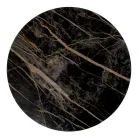 Round Coffee Table with Steel Base and Stoneware Top Made in Italy - Alisea Viadurini