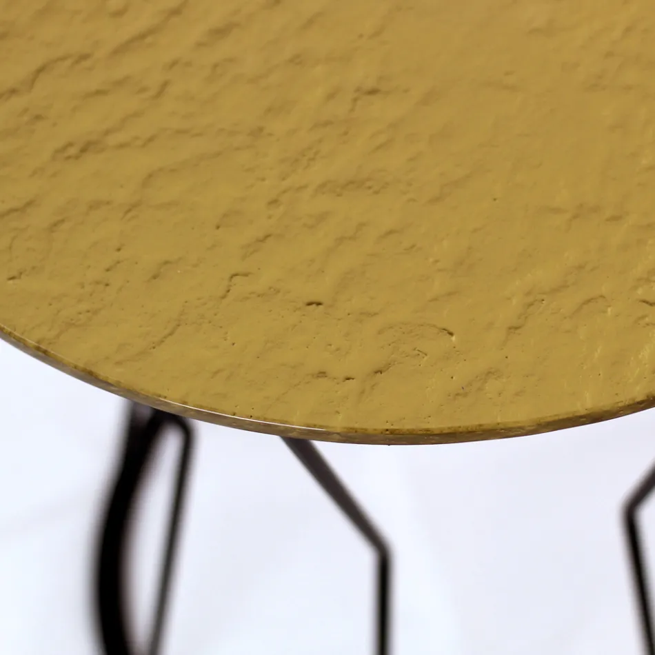 Round Coffee Table with Steel Base and Glass Top Made in Italy - Alisea Viadurini