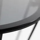 Round Coffee Table with Steel Base and Glass Top Made in Italy - Alisea Viadurini