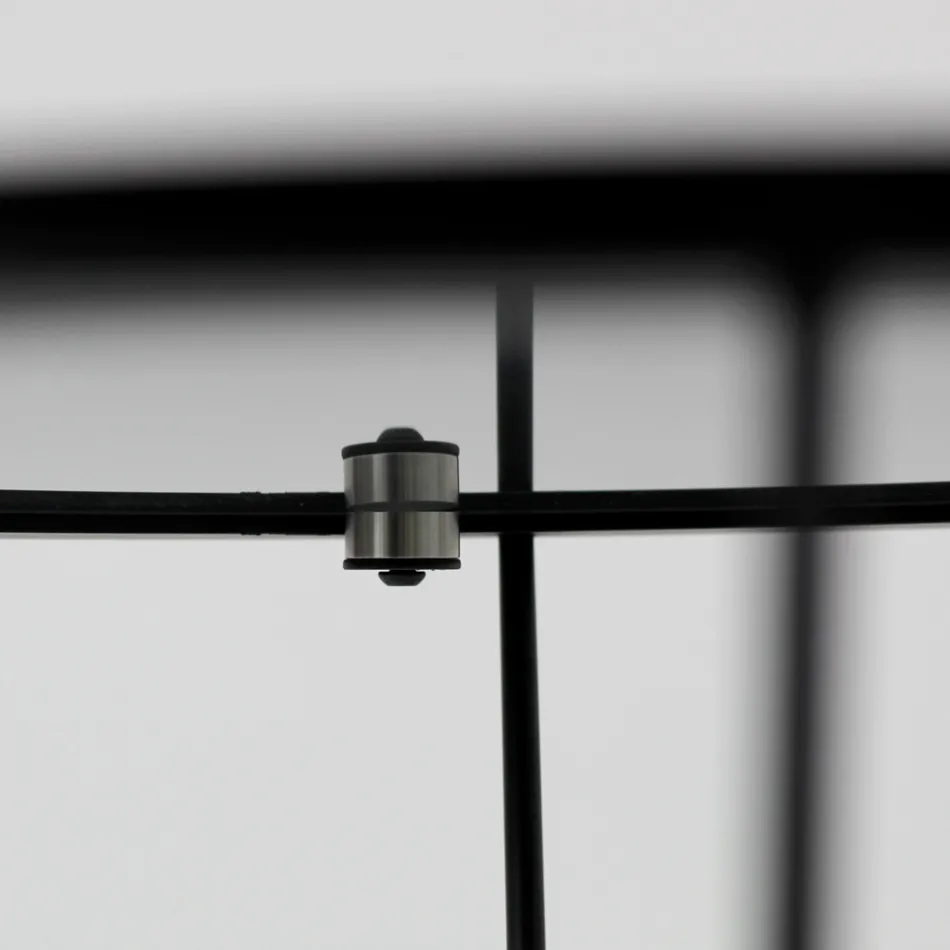 Round Coffee Table with Steel Base and Glass Top Made in Italy - Alisea Viadurini