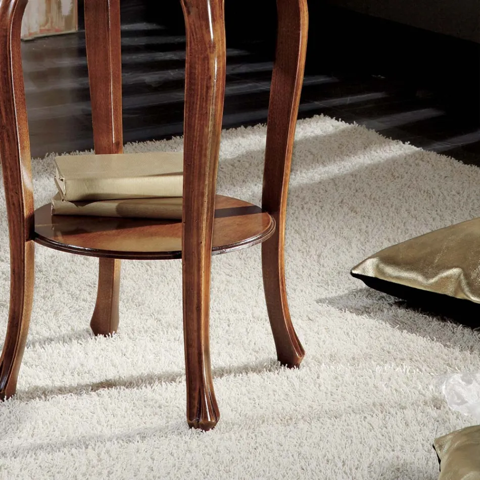 Round Coffee Table with Beech Legs Made in Italy - Ecade Viadurini