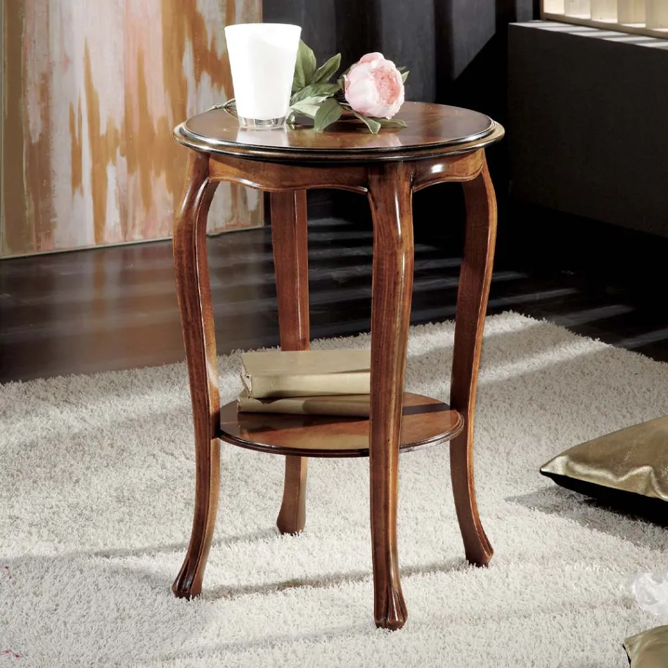 Round Coffee Table with Beech Legs Made in Italy - Ecade Viadurini