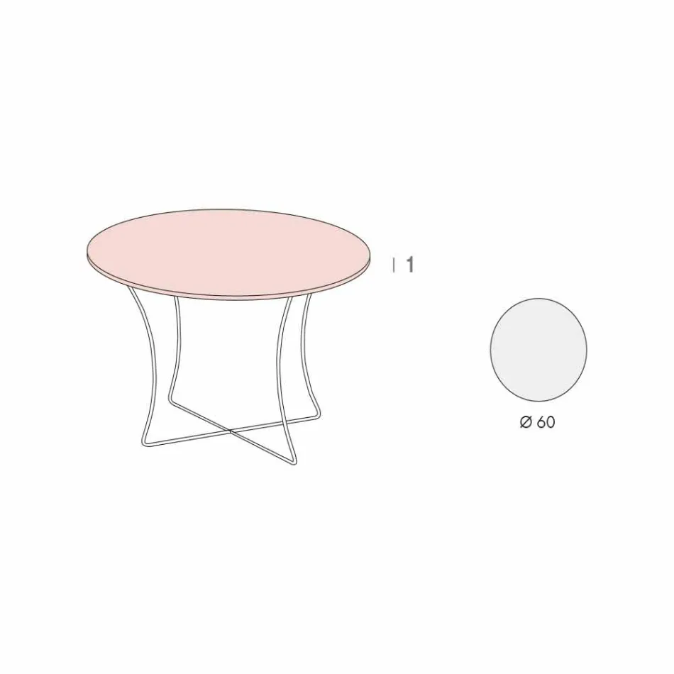 Round Coffee Table with Hpl Top Made in Italy - Mina Viadurini