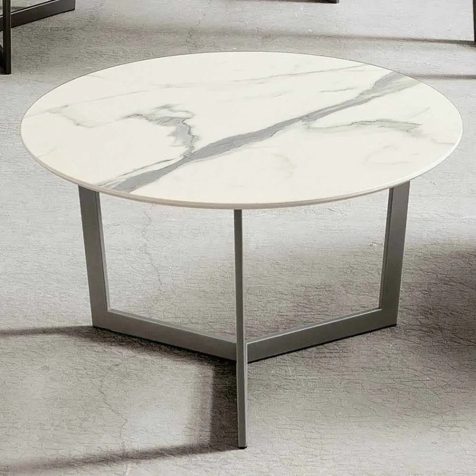 Round Coffee Table with Hpl Top Made in Italy - Mina Viadurini