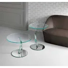 Round design coffee table in extra-clear glass made in Italy - Akka Viadurini