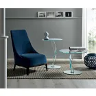 Round design coffee table in extra-clear glass made in Italy - Akka Viadurini