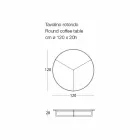 Round Coffee Table for Outdoor Lounge in Graphite or Mud Metal - Stephane Viadurini