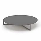 Round Coffee Table for Outdoor Lounge in Graphite or Mud Metal - Stephane Viadurini