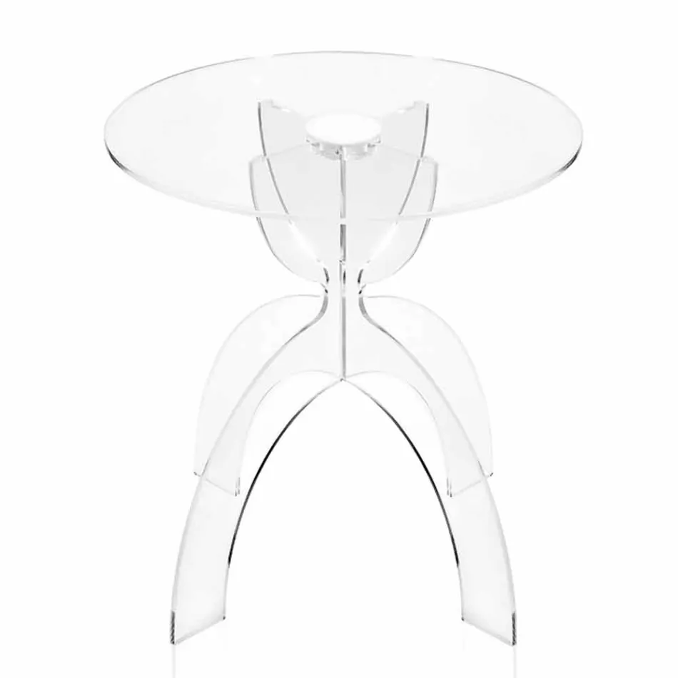 Round design coffee table, in transparent PMMA Laives Viadurini