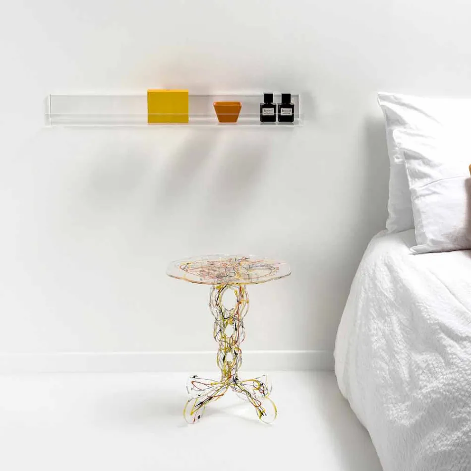 Round coffee table diameter 36 cm Janis multicolored design, made in Italy Viadurini