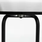 Round Glass Coffee Table with 3 Crescent Base Made in Italy - Arepa Viadurini