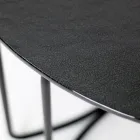 Round Glass Coffee Table with 3 Crescent Base Made in Italy - Arepa Viadurini