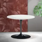 Saarinen Tulip Round Coffee Table H 41 cm in Matte White Florim Ceramic - Scarlet Viadurini