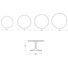 Saarinen Tulip Round Coffee Table H 41 cm in Florim Calacatta Gold Matt Ceramic - Scarlet Viadurini